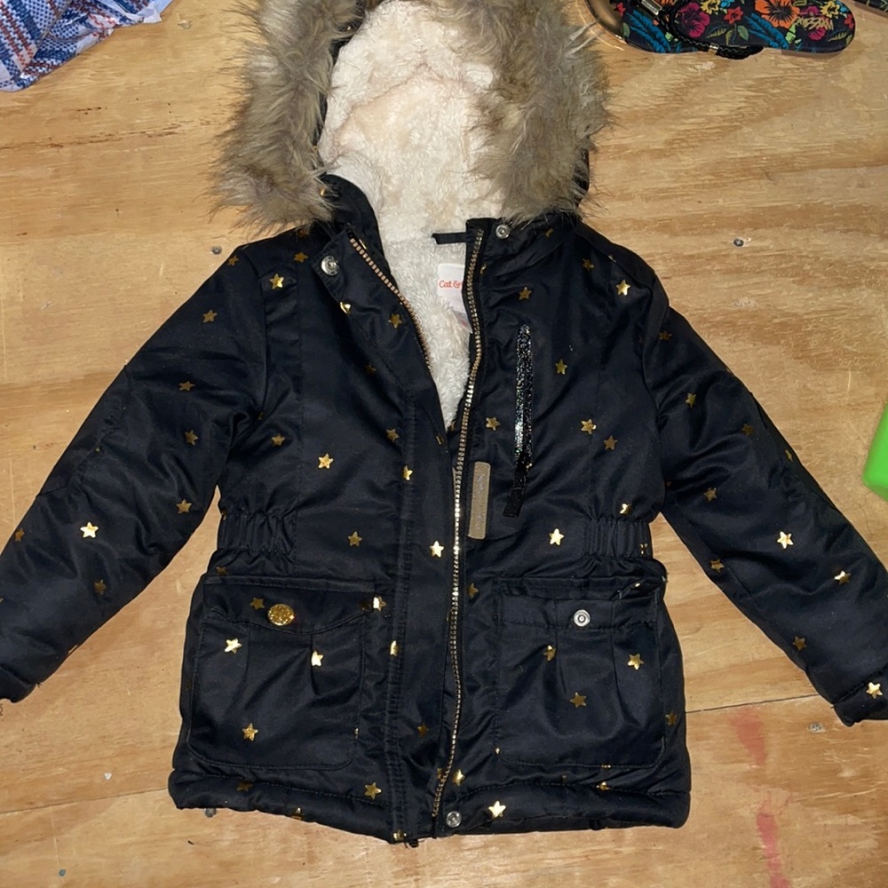 COPY - Cat and Jack Toddler Girls Parka Black.